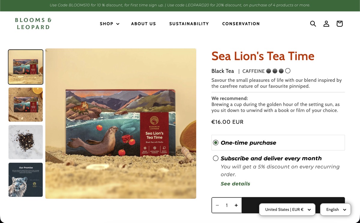 Blooms & Leopard website